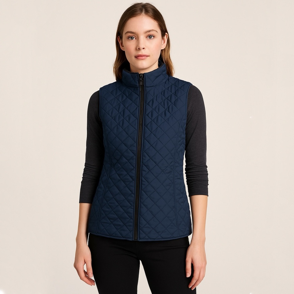 NWT Van Heusen Navy Quilted Puffer Vest Size Small